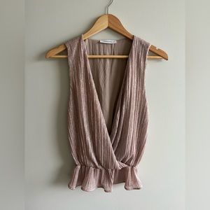 Anine Bing Metallic rose gold top